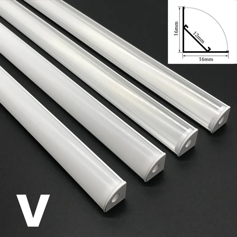 Imagem -04 - Alumínio Perfil Canal Titular para Led Strip Light Bar sob a Lâmpada do Armário Armário da Cozinha u v Shape Corner Dhl 50100 Pcs por Lote 1m