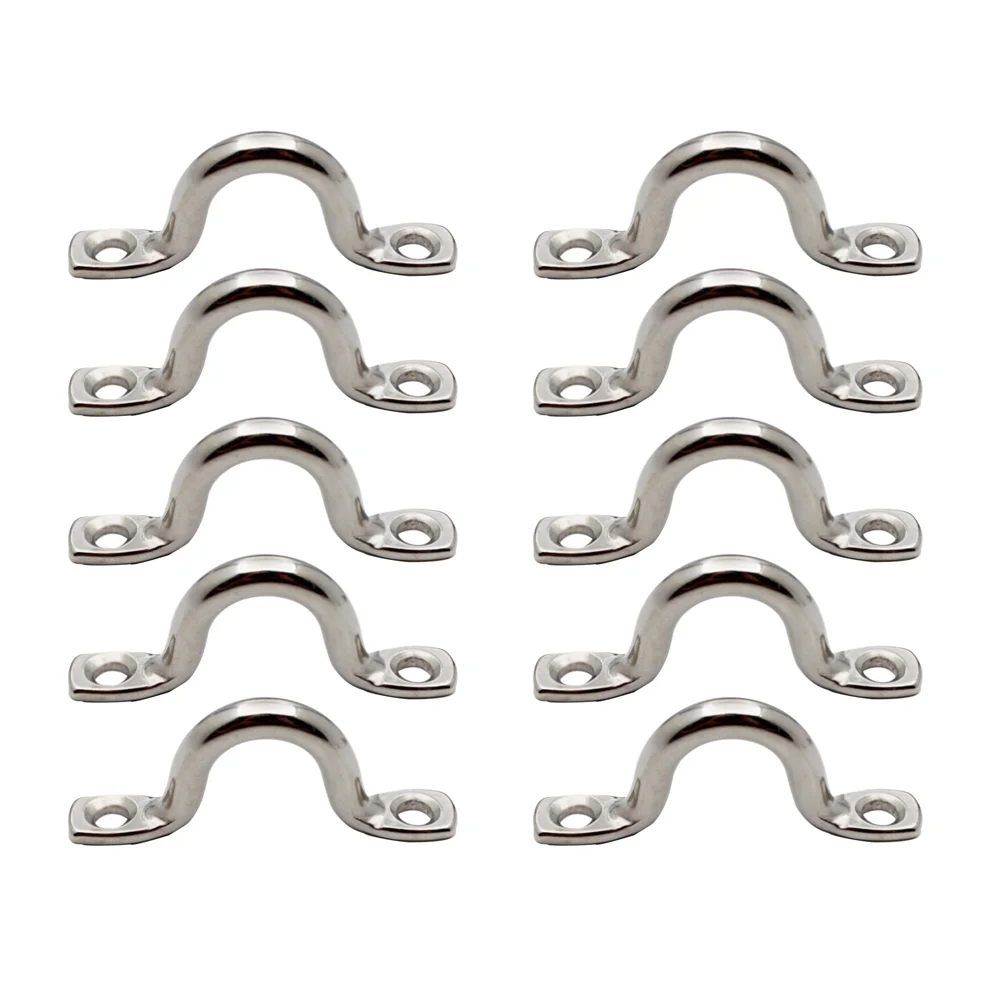 15 Pcs Boat Handle Kayak Eye Straps Bimini Pad Bow Marine Saddle Clip Staple Ring Hook Plate Handles