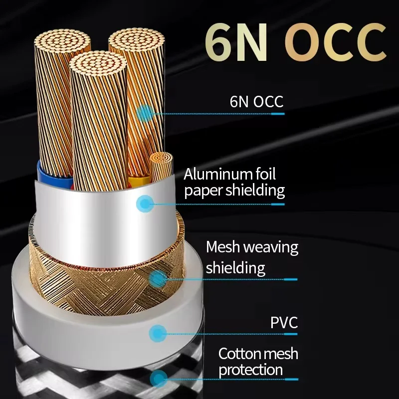 HIFI Power Cable 6N OCC 35CM NCF Power Filter Carbon Fiber Male Female Plug Housing Rhodium Plated Connector Extension Cable