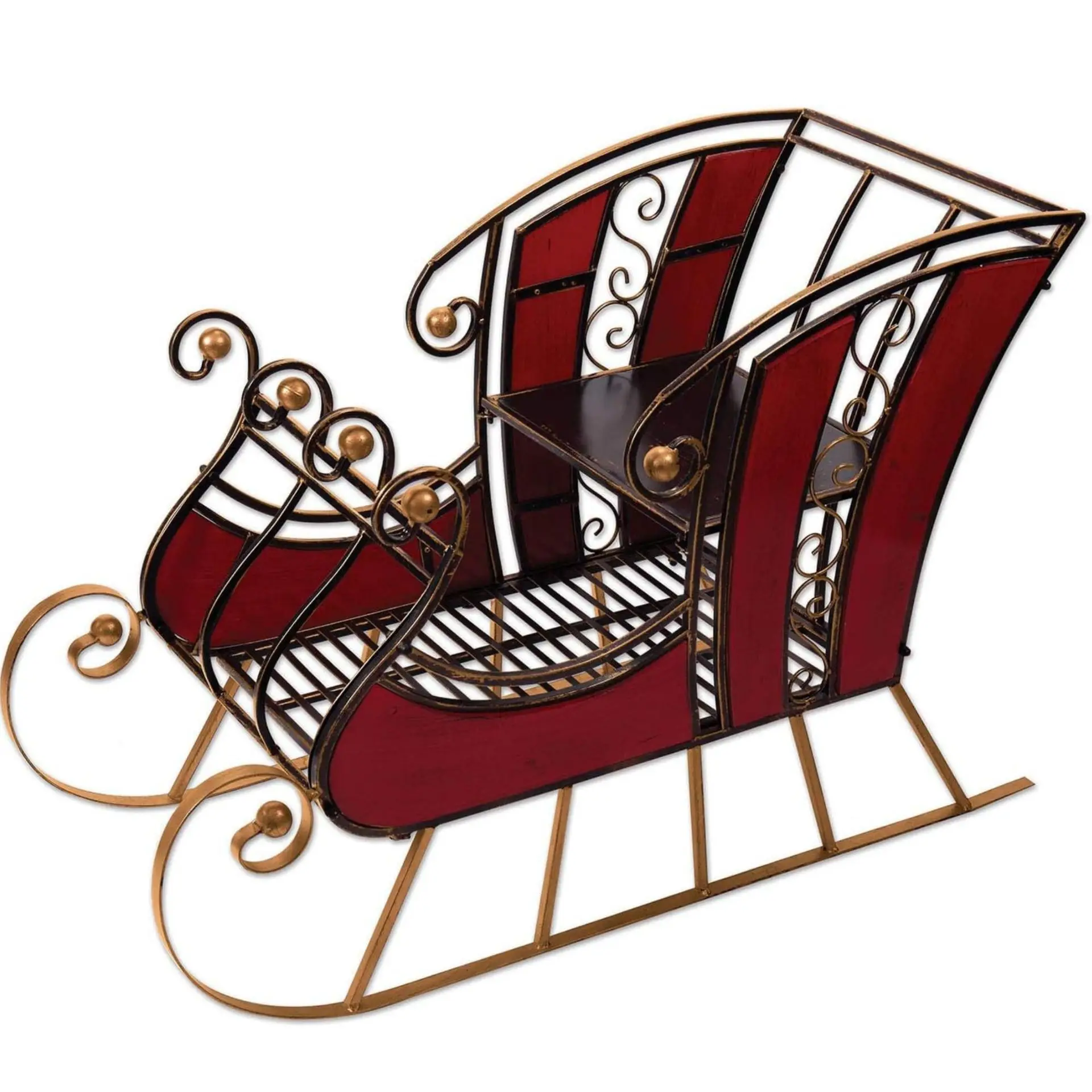 

European retro crimson Christmas sleigh ornament, indoor Christmas sleigh car storage decoration crafts