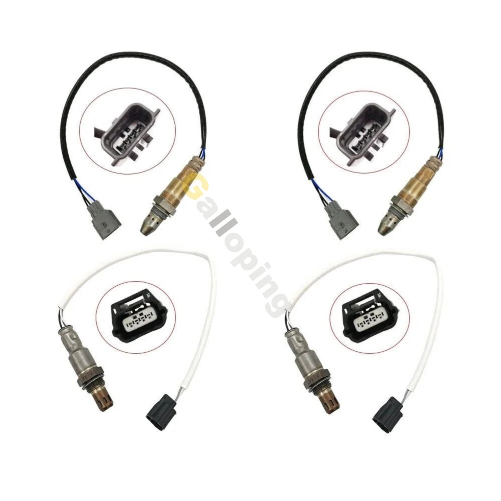 4pcs O2 Oxygen 02 Sensor 1 2 for 2014 2015 2016 2017 INFINITI Q50 3.7L V6 Upstream Downstream Front Rear 4 Wires Lambda Parts