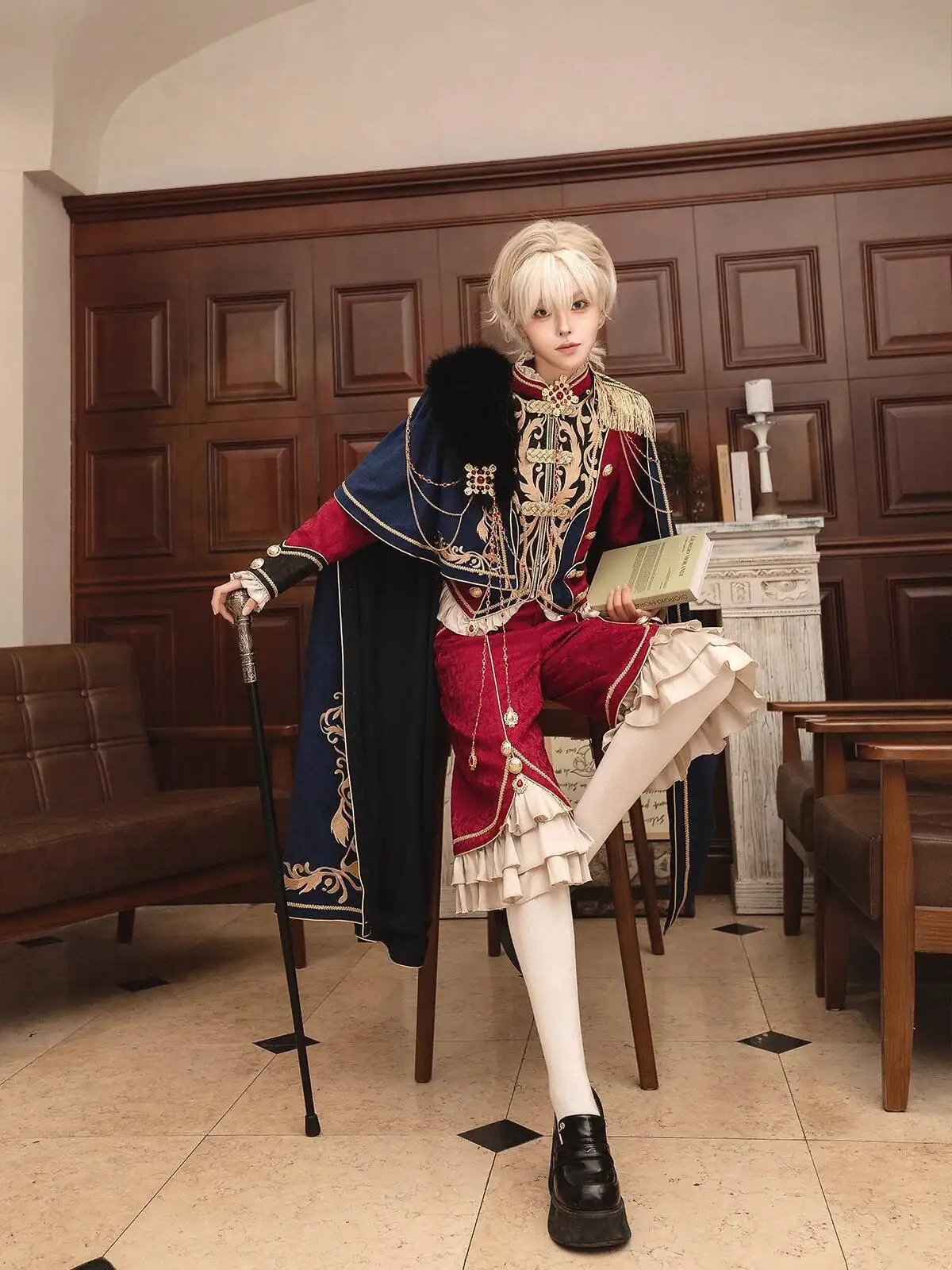 

New Royal Glory Lolita Prince Series Cloak European Style Middle Ages Palace Court Attire Fiesta Carnival Halloween Cos Cosplay