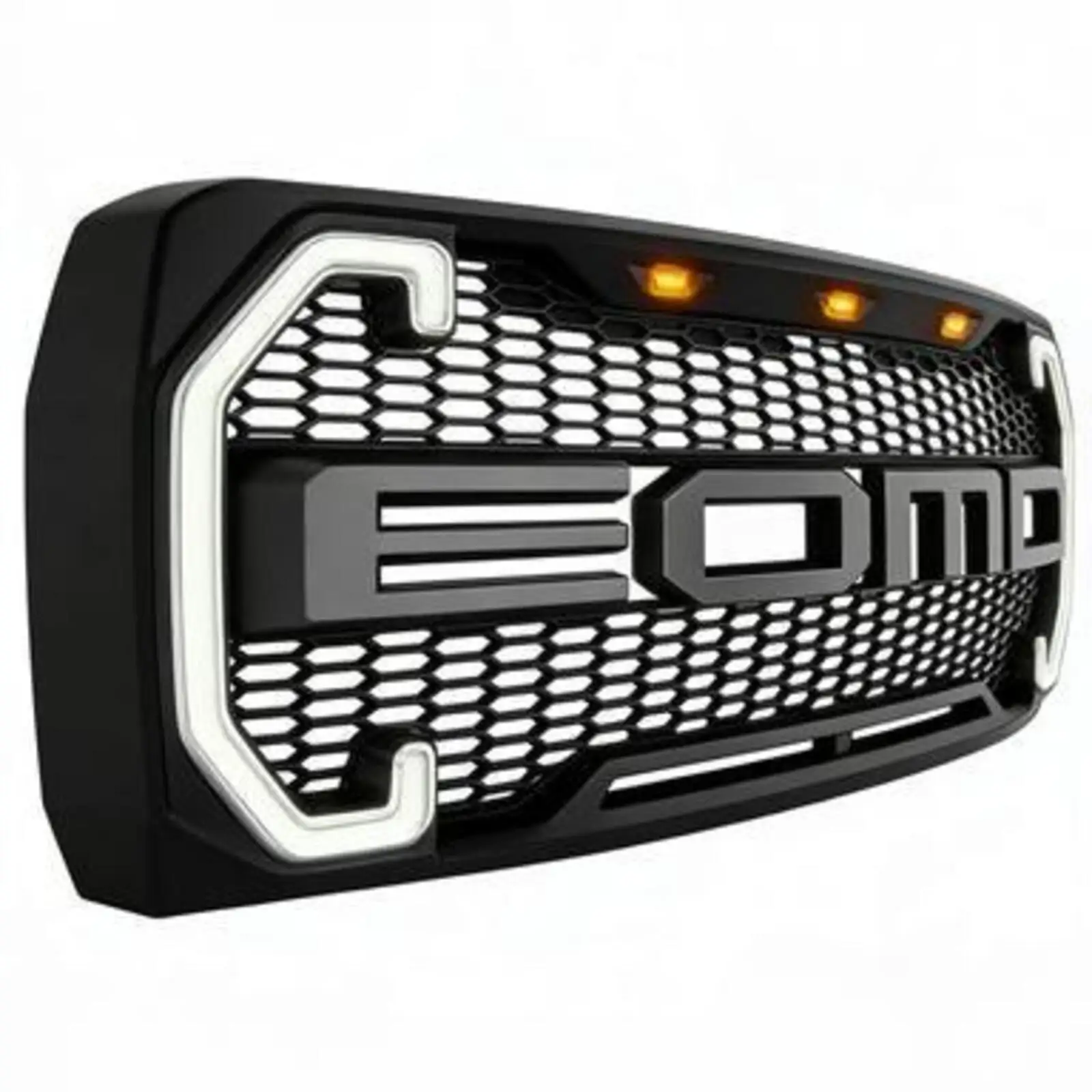 FOR 2009-2014 Ford F-150 Raptor-style mesh grille with daytime running lights, turn signals, and lettering OE 9L3Z-8200-BPTM