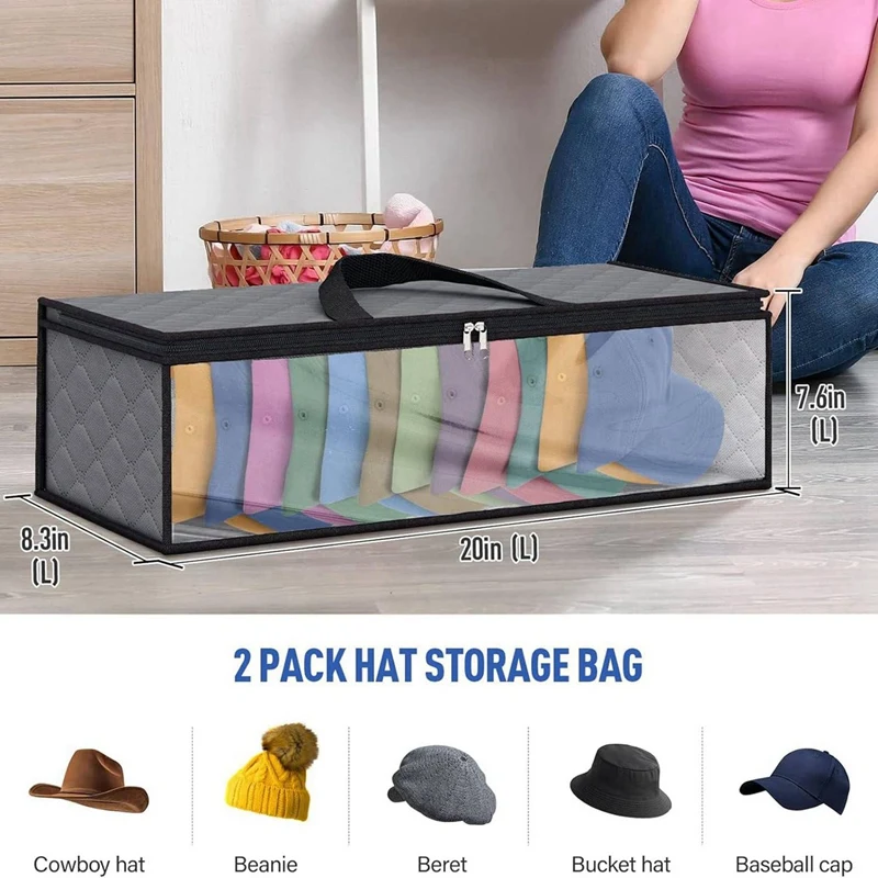 Sac de rangement pour casquettes de baseball, porte-chapeau T1 avec 2 sacs de transport pour l'humidité dans le Cisco, 4 paquets