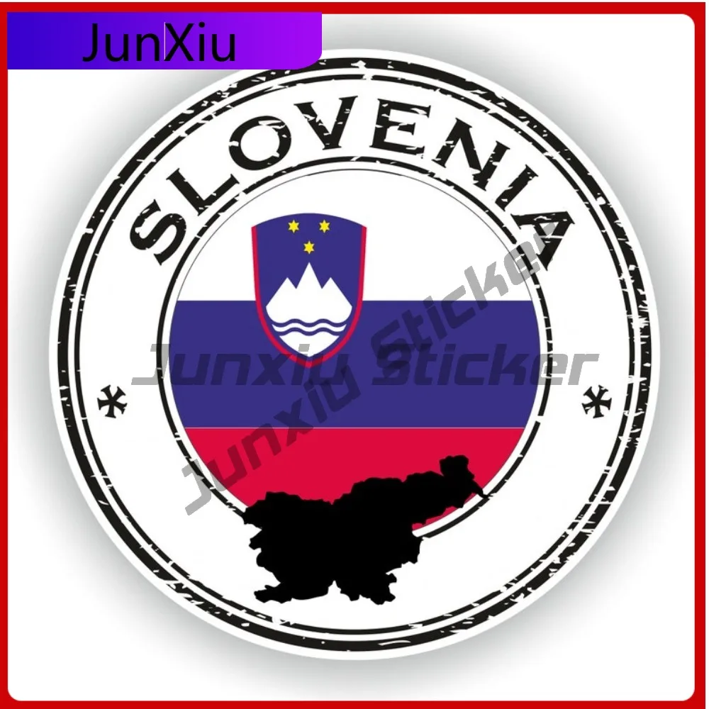 With National Emblem Detail Slovenia Seal Round Flag Artistic Auto Exterior Detail Exterior Styling Piece For Vehicles
