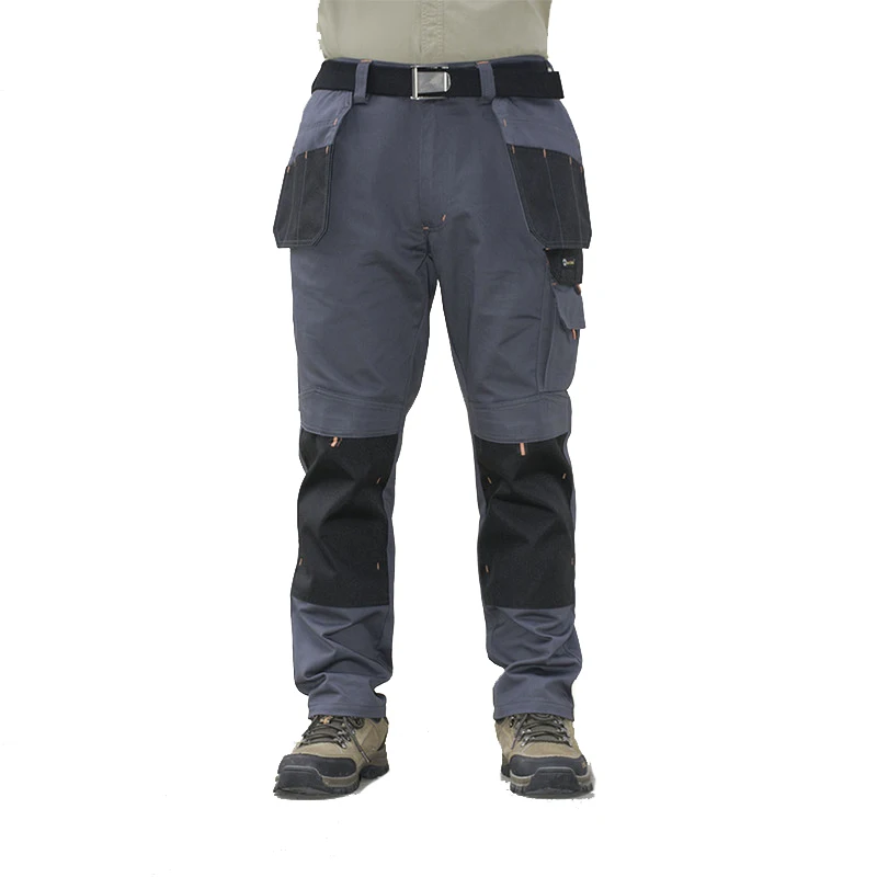 Men\'s Multi-Pocket Cargo Pants Outdoor Safari Style Straight Working Pants with Multi-Pockets Wear-Resistant Work Pants