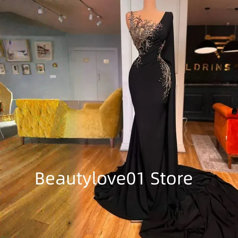 Elegant and elegant O-neck evening dress, fashionable chiffon sticker mermaid ball dress, sequin chiffon custom fashion formal