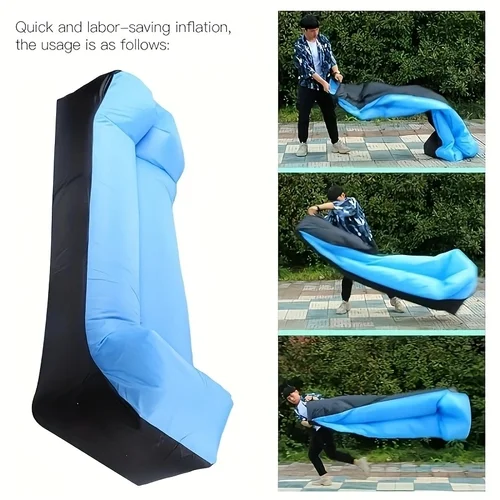 Sillón inflable portátil con almohada - Sofá impermeable para acampar, playa y festivales - Fácil instalación con bolsa