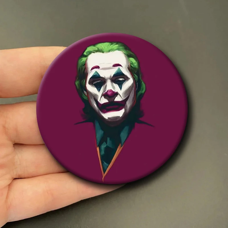 58mm New Popular Movies joker Portable Mirror Cute Anime Character Cartoon Mini Makeup Mirror Accessories Decor Fans Collect