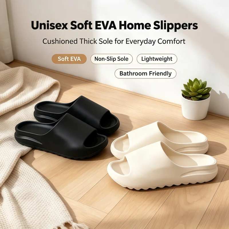 New High quality EVA House Shoes Non-Slip thick Soft Platform Slide Sandals for Women Men Indoor Outdoor Shower Bathroom Slipper