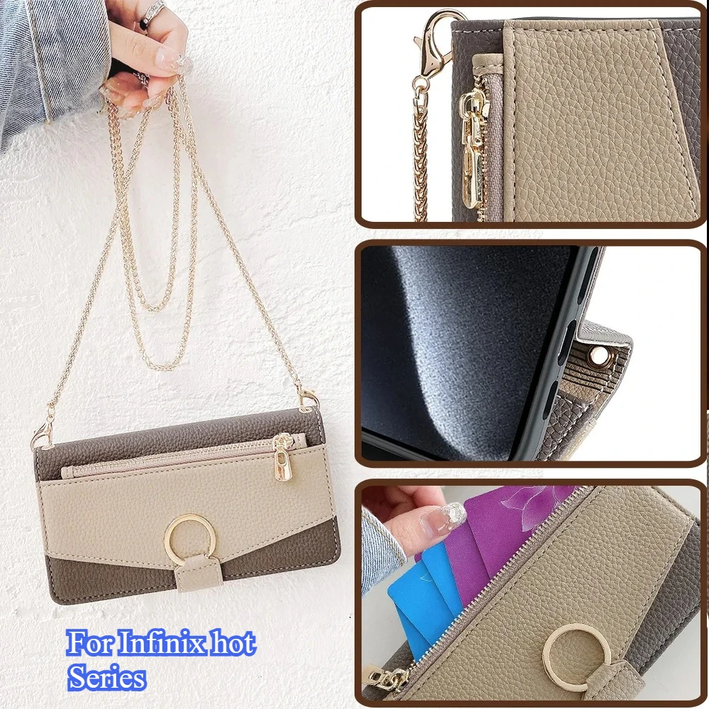 

Wallet Case For Infinix Hot 11 RU 12 Pro Magnetic Flip Phone Cover Hot 20s 11s NFC 30 30I 40 40I 50 50I Pro Lanyard Leaher Coque