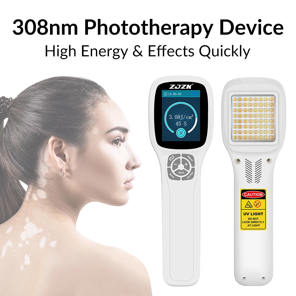 

ZJZK Blue Light Photodynamic Therapy 308nmx64diodes Home Skin Devices For Skin Alopecia Areata Pityriasis Albuginosa Syphilis