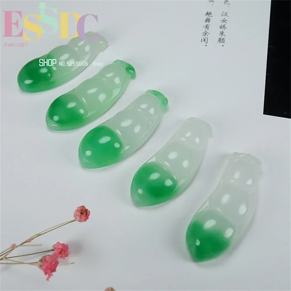 Natural Chalcedony Agate String Bean Necklace Pendant Men's and Women's Sweaters Chain Fudou Boutique Fashion Simple Generous