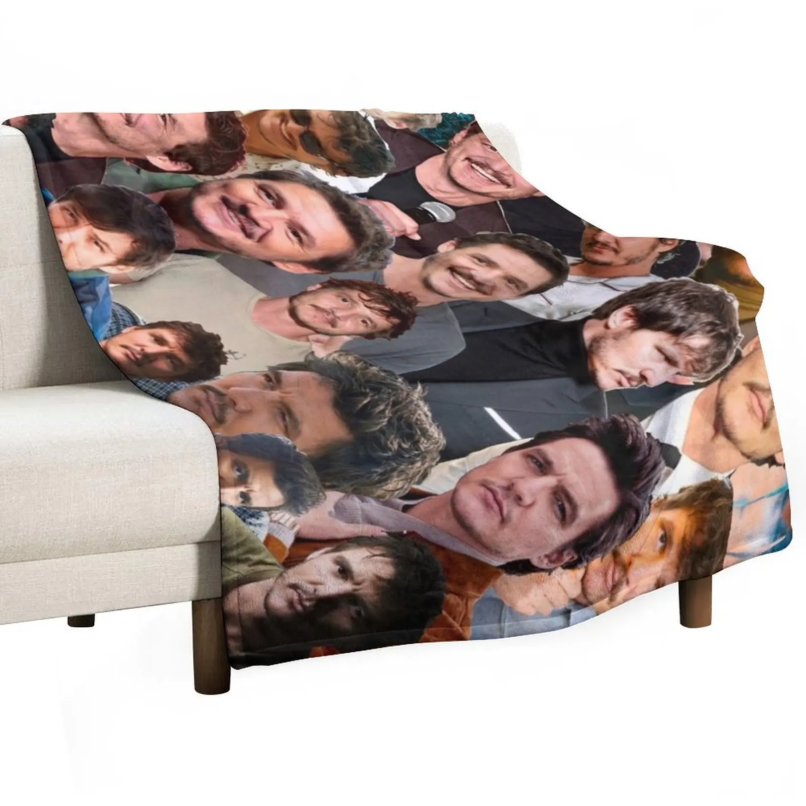 

Pedro Pascal Photo Collage Throw Blanket Bed linens blankets and throws Designers Blankets