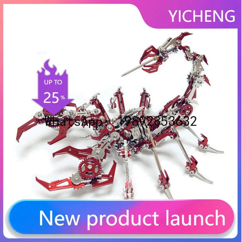 

ZZ Red Scorpion Metal Assembly Model Mechanical Assembly Creative 3D Puzzle High-Difficulty Toy