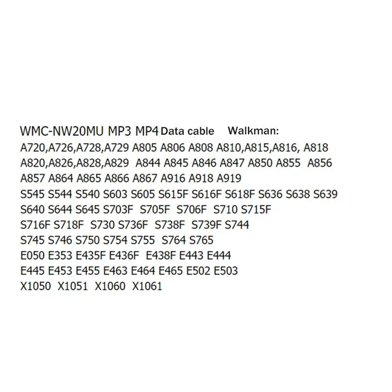 A46M-WMC-NW20MU USB Cable USB Cable Charging Cable For Sony MP3 MP4 Walkman NW NWZ Type (1.25M)
