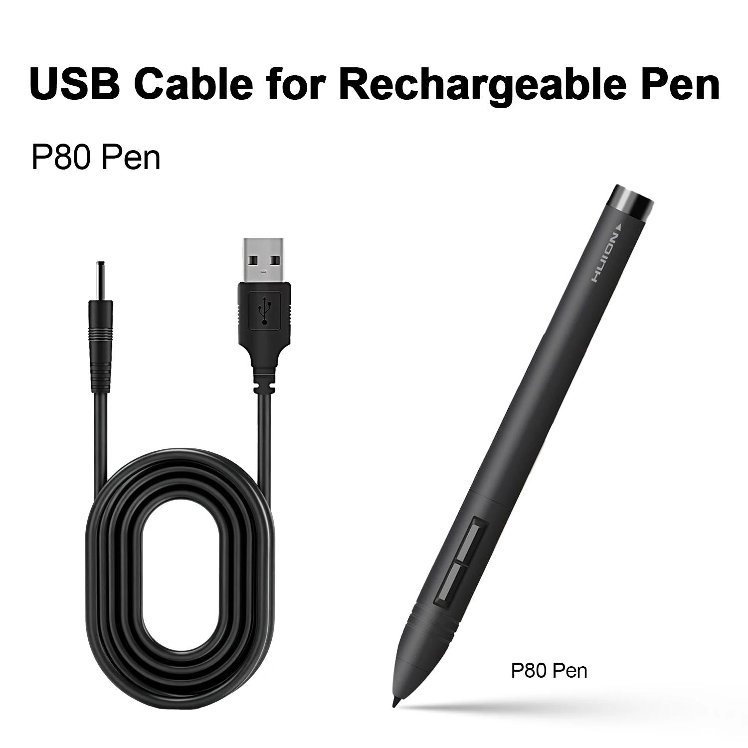 Charging Cable for Graphics Drawing Tablet HUION Rechargeable Pen P80-3.28 Feet (1 Meter)(Only Cable)