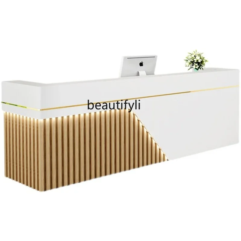 

Light Luxury Cashier Hotel Hotel Reception Desk Beauty Salon Barber Shop Bar Counter