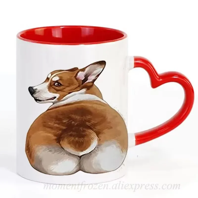 Cute Corgi Dog Cups Funny Mugs Pet Lover Animal Drinkware Coffee Mugen Valentines Gifts Home Decal Coffeeware Teaware