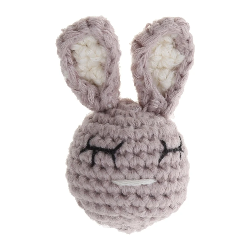 Crochet Rabbit Loose Beads for Infant Teether Clip Anti-Drop Pacifier Chain Rattle Toy DIY Accessory Baby Teething Gift