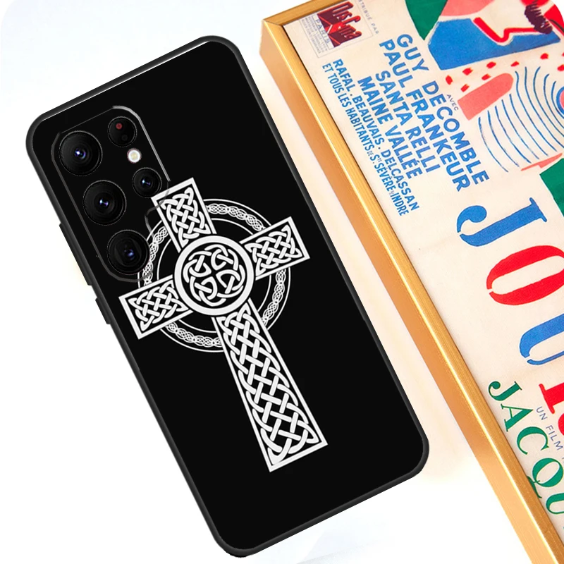 Celtic Knot Cross Case For Samsung Galaxy S24 Ultra S23 S22 S20 S21 FE Note 10 20 Ultra S8 S9 S10 Plus Cover