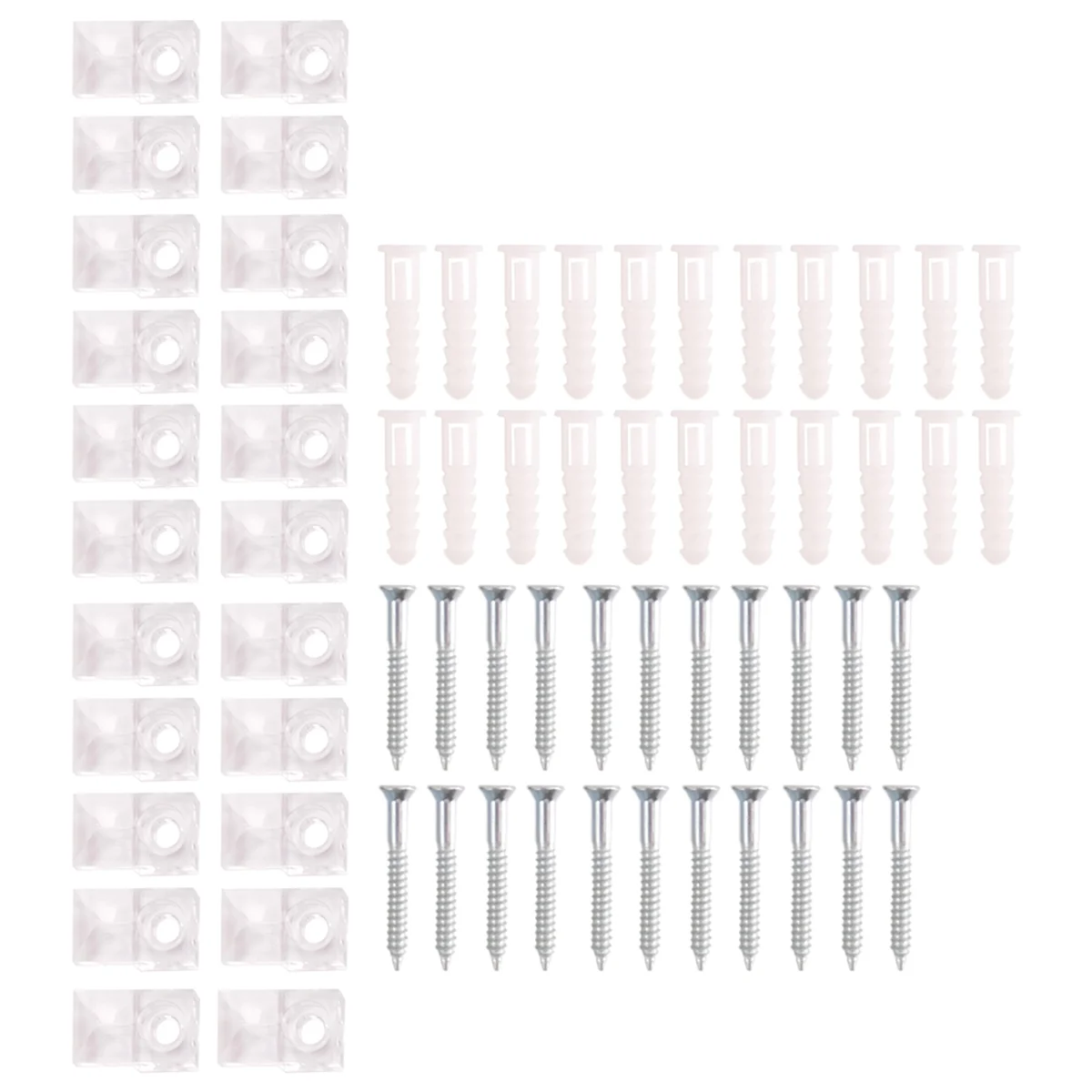 22 Sets of Mirror Holder Clips Kit Crystal Clear Plastic Mirror Clip Mirror Holder Clips Glass Retainer Clips Kit