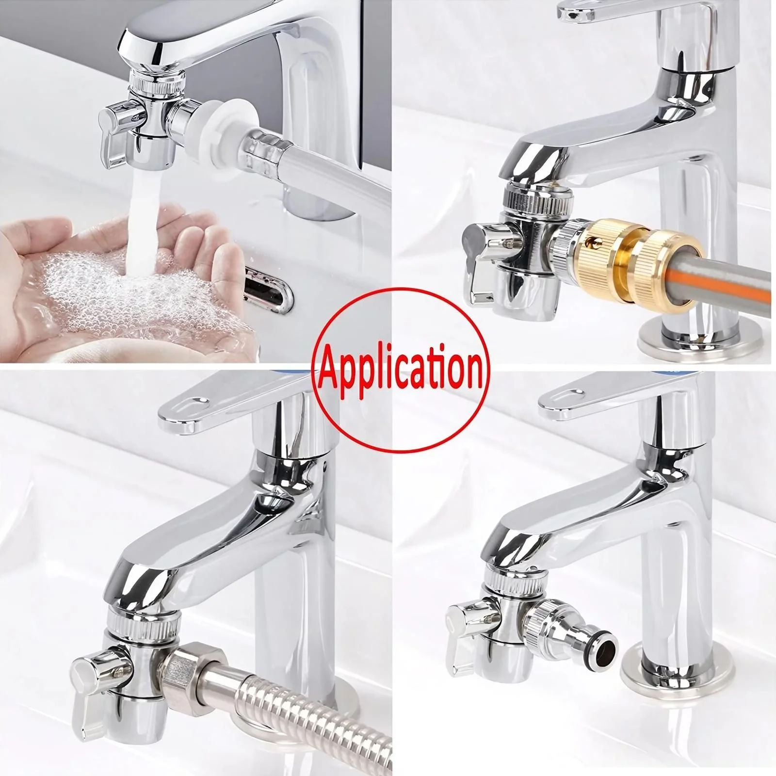 JJYY Faucet Diverter Valve Adapter, Switch Faucet Adapter Aerator Valve Diverter To Connect Washing Machine, Shower Garden Hose