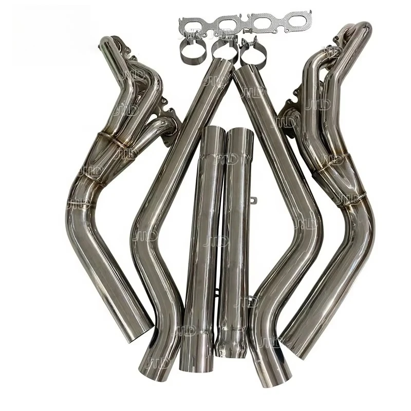JTLD Performance 304 Stainless Steel Exhaust Header For MERCEDES BENZ C63 AMG W204 BMW Exhaust Pipe Manifold Left Hand Drive