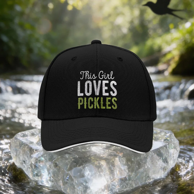 This Girl Loves Pickle Sandwich Baseball Cap for Men And Women, Easy, Lightweight, Adjustable Outdoor Sun Hat, Ideal Gift for Tr