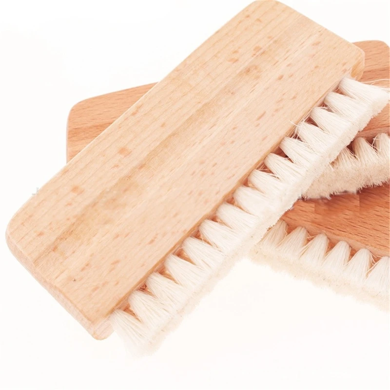 Wooden Handle Brush Keyboard Brush Turntable Album Cartridge Clean Dust Removal Brush Wool for LP Vinyl Record