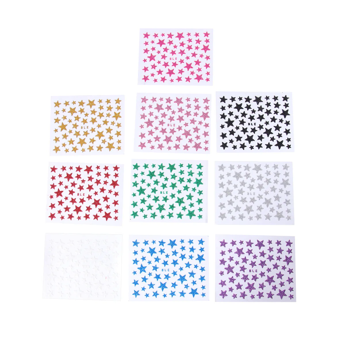 

10 Pcs Beautiful Nail Stickers 3D Glitter Star Self Adhesive Women Nail Art Decal Easy Application Nail Decoration