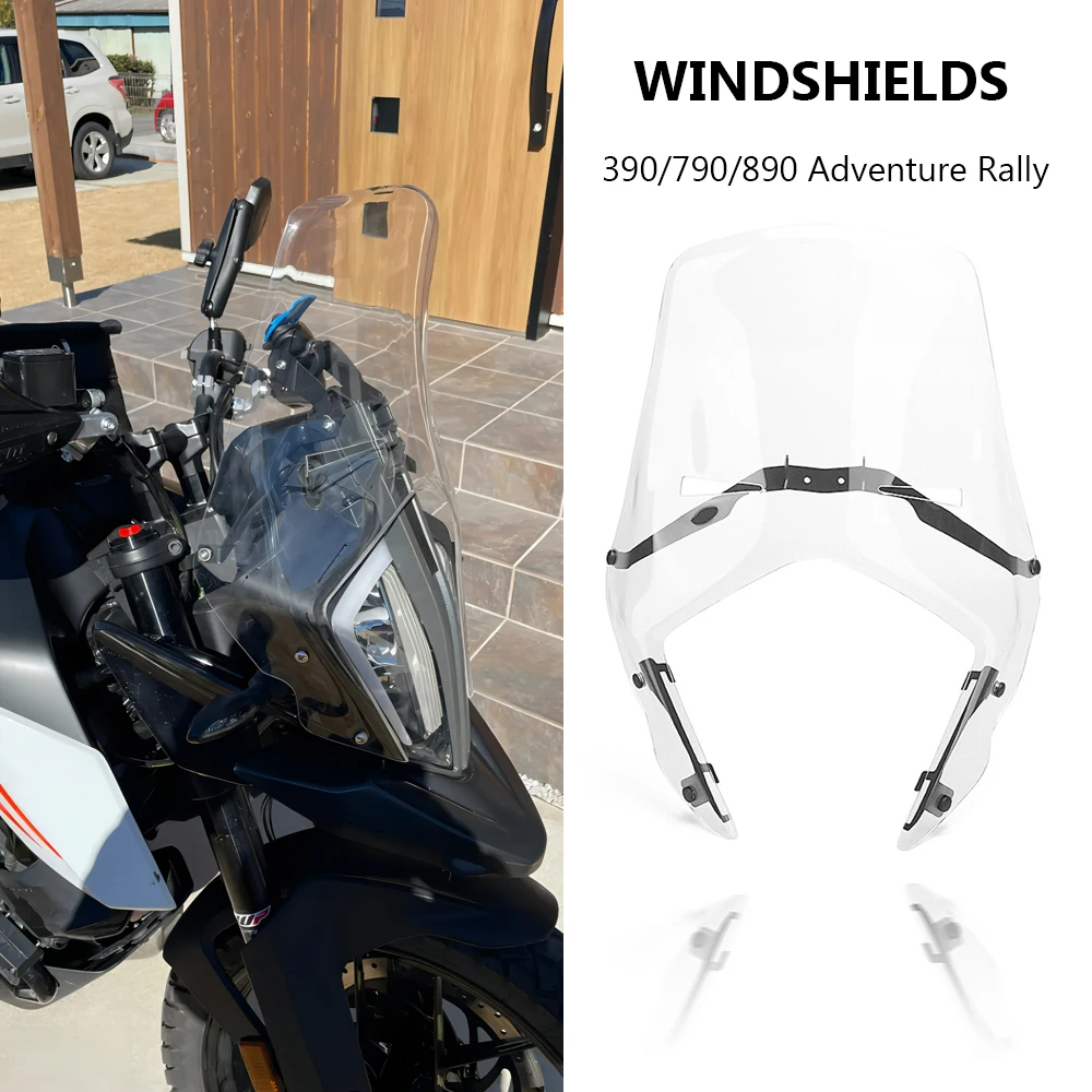 For 790 890 390 ADV Adventure Rally 2017 - 2021 Front Windshields Fairing Windscreen Wind Deflector Fly Screen Visor Motorcycle