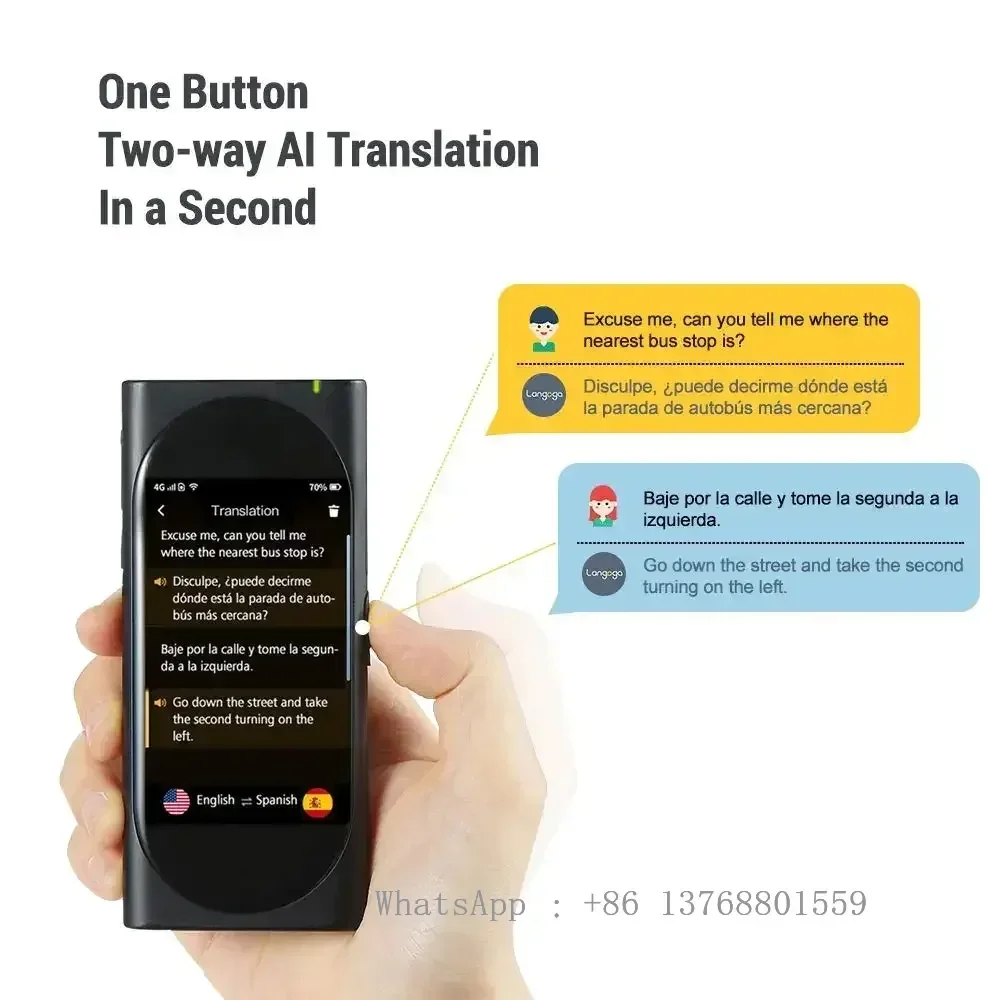 New Langogo AI Translator 100+ Languages Online Offline Translate Smart Travel Voice Simultaneous Interpretation