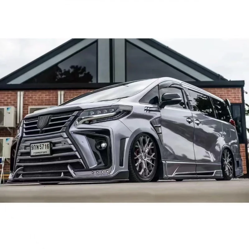 Suitable for Toyota Alphard Modified ROWEN Wolf Flame Style Full Body Kit Front Rear Bumper Side Skirts