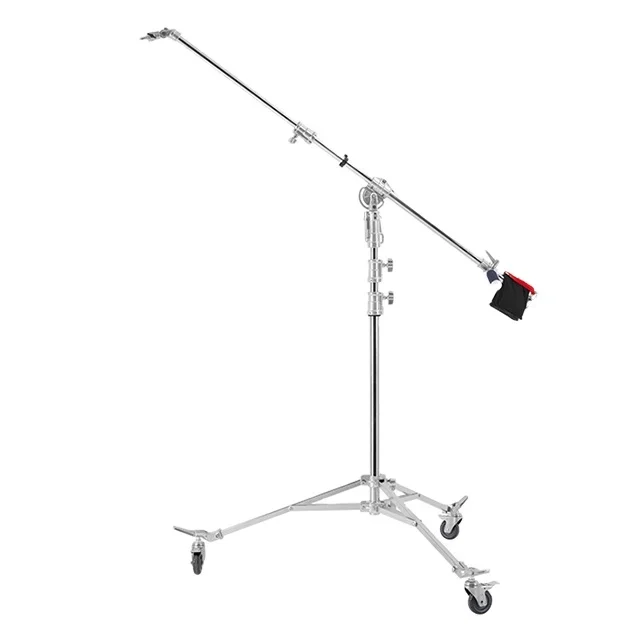 JINBEI 10.2ft / 310cm BM-300 Steel Light Stand Adjustable Flash Head 1/4-3/8 inch Adapter Tripod for Commercial Photography