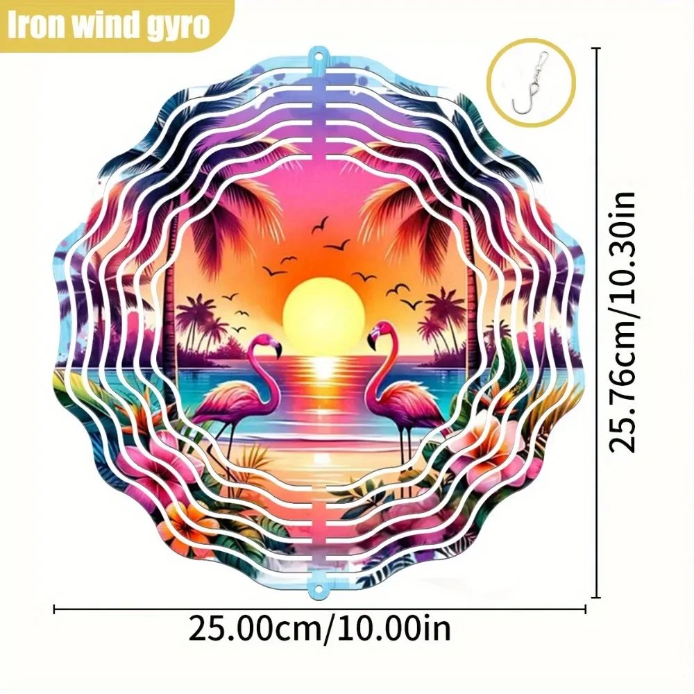 CIFBUY Garden Wind Spinner 360 Rotating Hook Outdoor Yard Art Flamingo Palm Decor Gift for Women