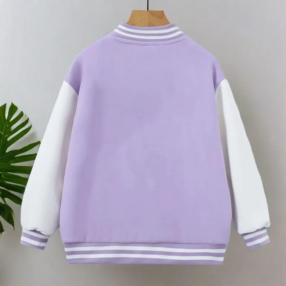 Kids Clothes for Girls Coats Outerwear Children's Clothing Streetwear Party Casual Autumn Baseball Jacket Spring Casual Fashion