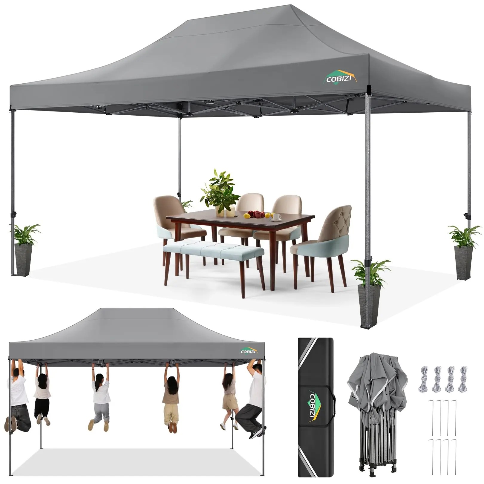 10x15 Heavy Duty Pop up Canopy Tent with Sidewalls Commercial Canopy | Easy Up, Outdoor Tents for Party, Wedding, Event