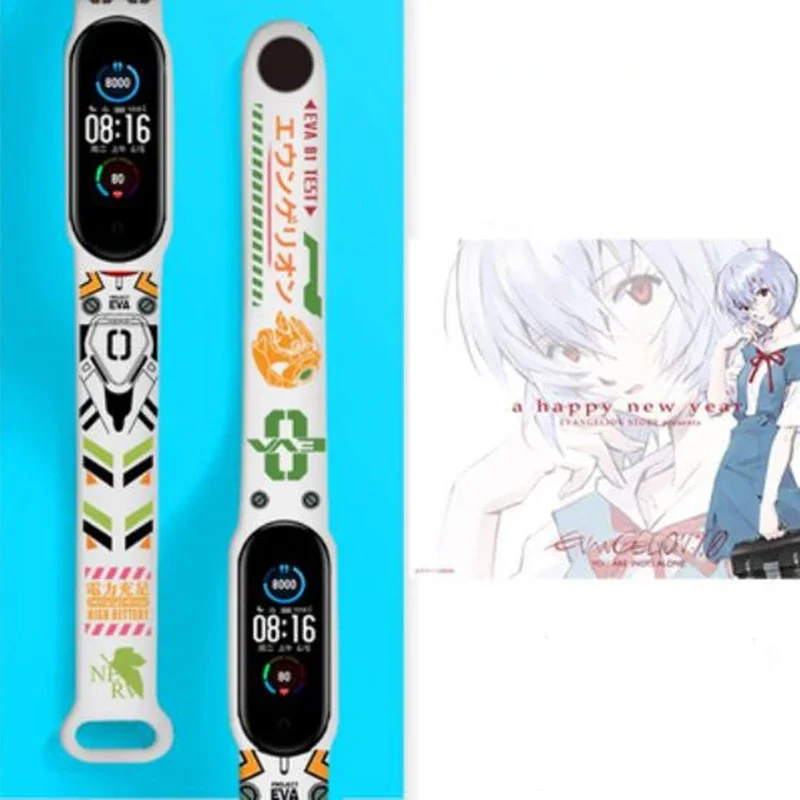 Evangelion EVA Smart Band bracciale per Mi Band 7 4 cinturini di ricambio in Silicone orologio cinturino da polso Miband 5 6 Fitness Tracker