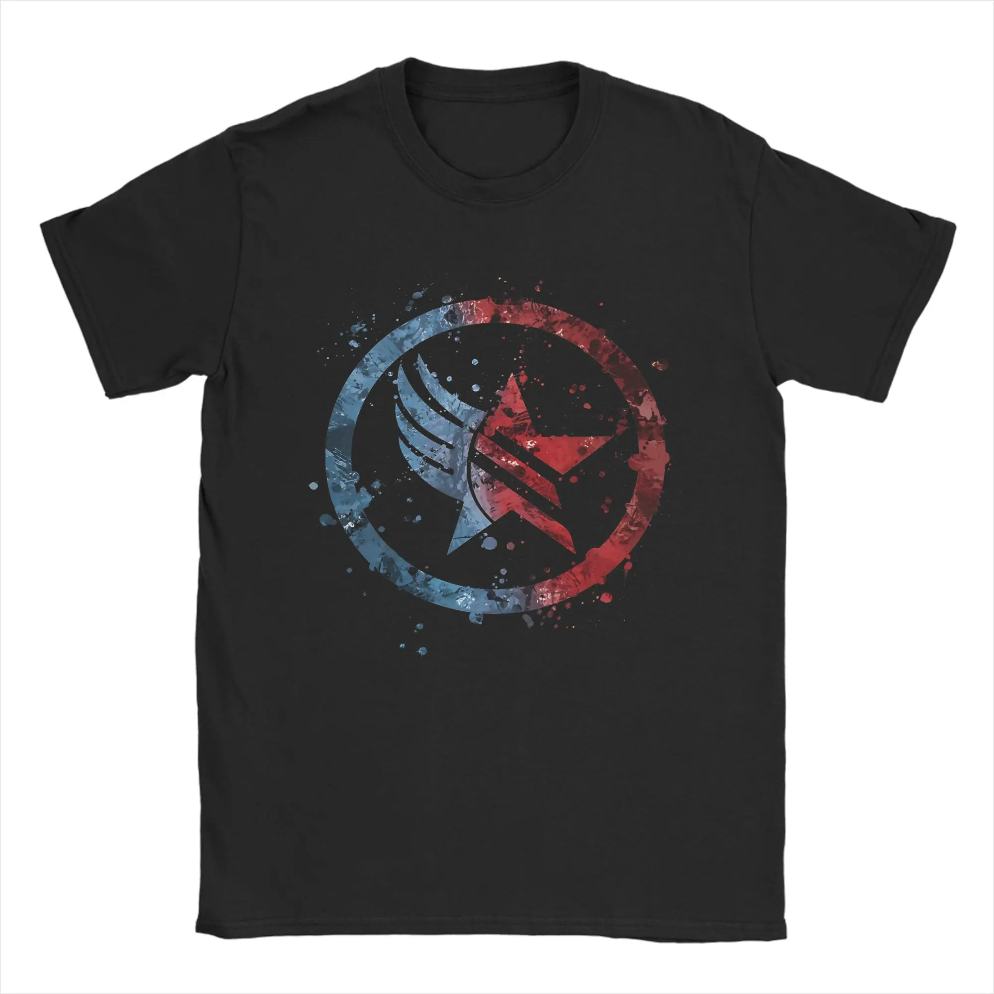 Mens T-Shirt Mass Effect Renegadeparagon Combo Splatter T-Shirts Novelty The Boys Summer Tee Shirt Cotton Tops Plus Size 6XL