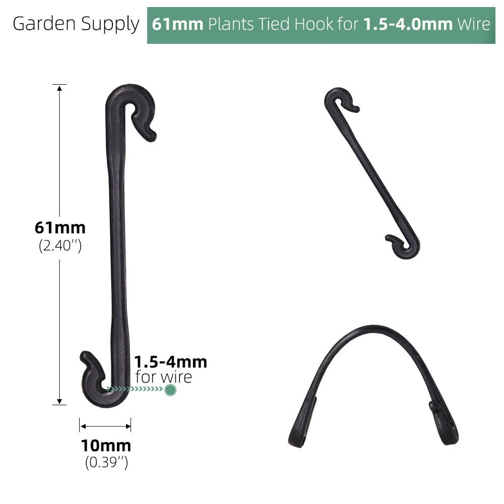 100PCS Garden Plants Vines Fixed Clips Tied Buckles Lashing Hook for Kiwi Grape Cucumber Tomato Stems Fastener Gadgets Grafting