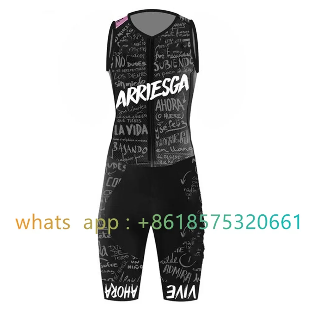 Spain Trisuit MEN'S Sleeveless Triathlon Jumpsuit Summer Skinsuit Swimming Cycling Running Competition Apparel Maillot Ciclismo