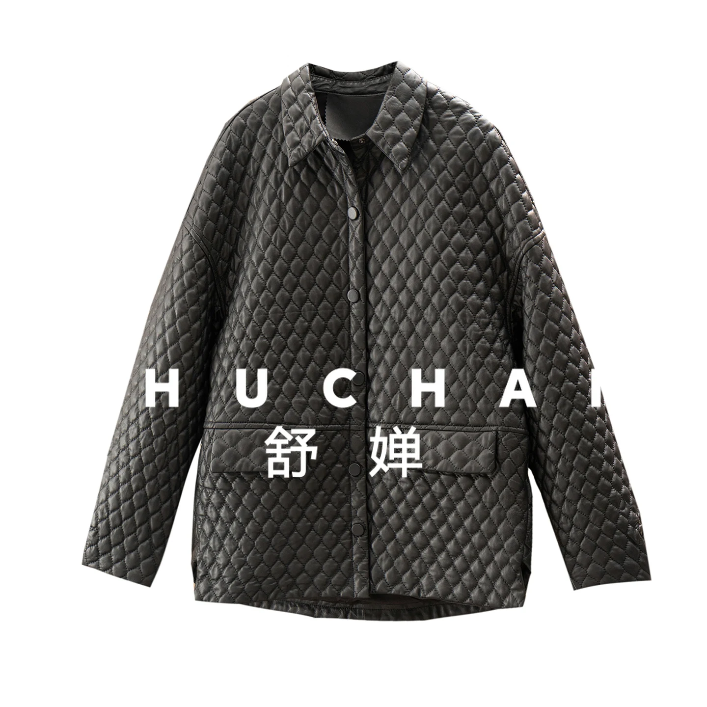 Легко окрашенная стеганая кожаная куртка из овчины