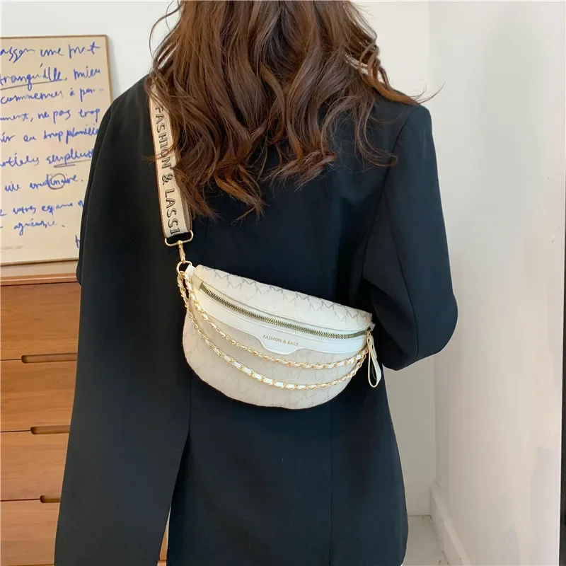 2024 New Net Red Chest Bag Ins Fashion Bag Tide Ms. Shoulder Slanting Crossbody Summer Leisure Hundred with Small Waist Bag