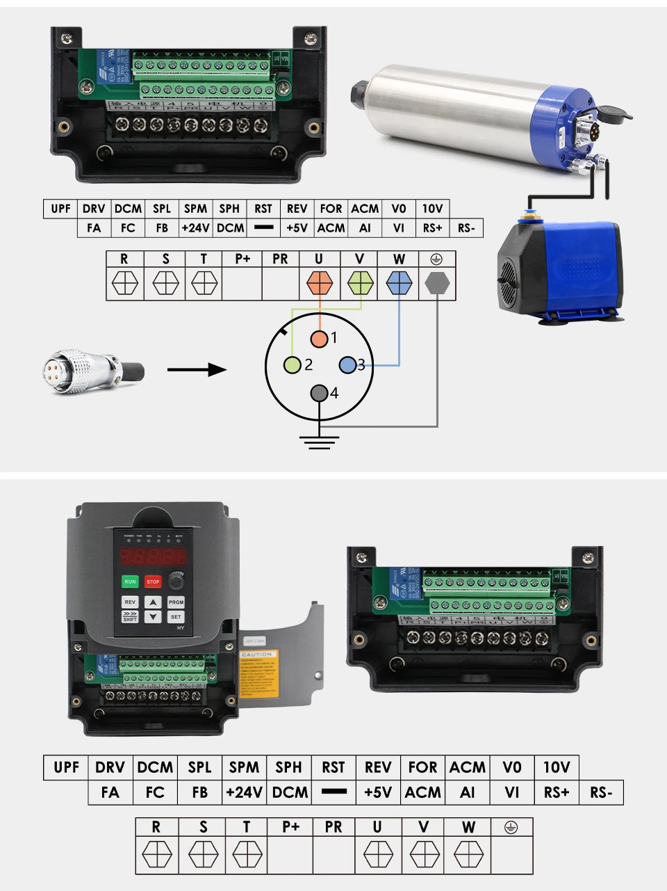 G-Penny 2,2KW ER20 Bullet Wassergekühlte Spindel 220V 380V 4 Keramiklager HY VFD 80 Klemmung Wasserpumpe CNC Fräsen Holz Stein Al – Detail 10