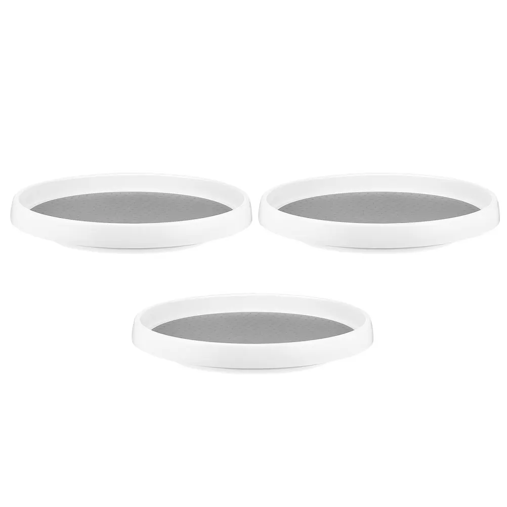 

3 Pcs Rotating Tray Spice Storage ganizer 30CM Kitchen Countertop Seasoning Holder High Capacity Non Slip Design Plastic