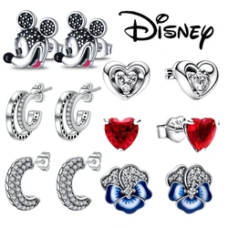 Orecchini in vero argento Sterling 925 Disney Mickey Mouse orecchini stella per regalo di compleanno fidanzata matrimonio e fidanzamento da donna