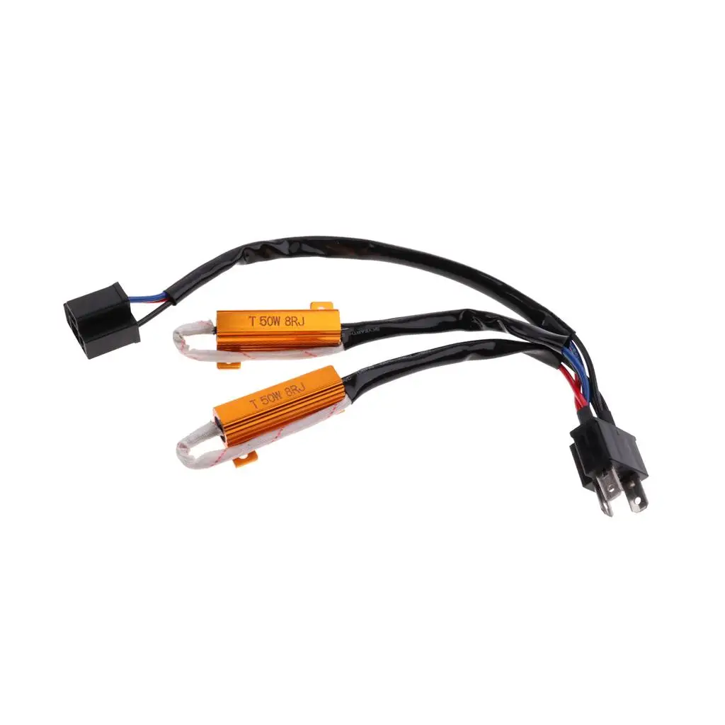 

H4 LED Light Load Resistor Warning Error Canceller Decoder Harness for Car Headlight Fog Lamp No Flicker