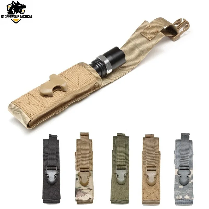 Adjustable MOLLE Flashlight Holder Compact Utility Tool Pouch for Outdoor Work Hiking and Everyday Carry