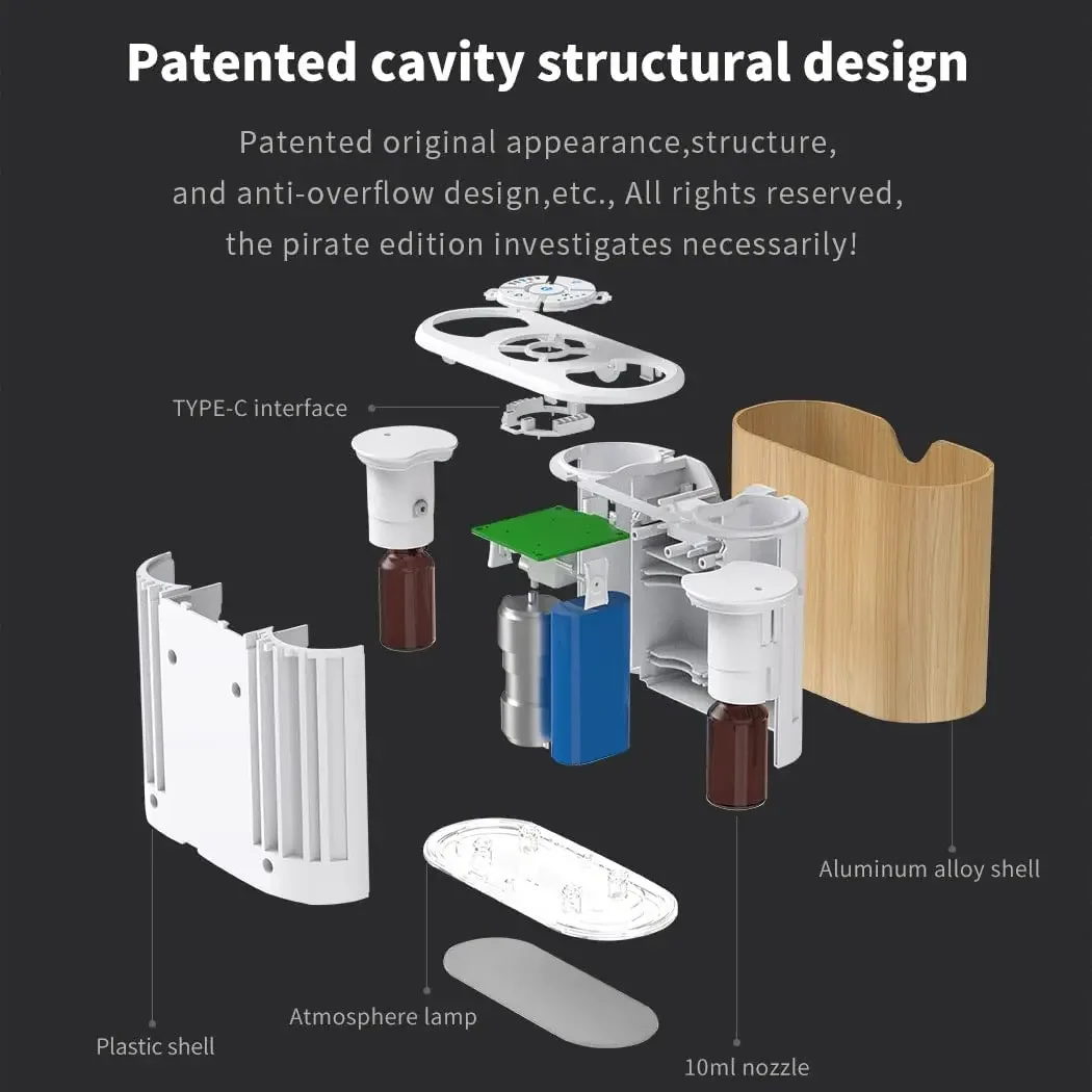 Difusor sem água profissional difusor de aroma inteligente nebulização sem água bateria portátil para viagens casa yoga escritório